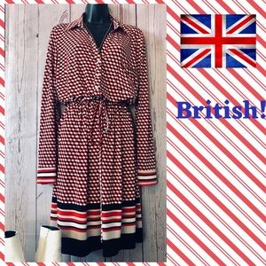 BRITISH!🇬🇧Tommy Hilfiger Red White Blue Drawstring Dress Size 10👗